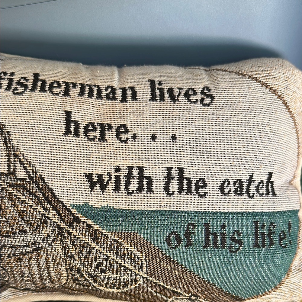 Decorative Throw Pillow, A Fisherman Lives Here
